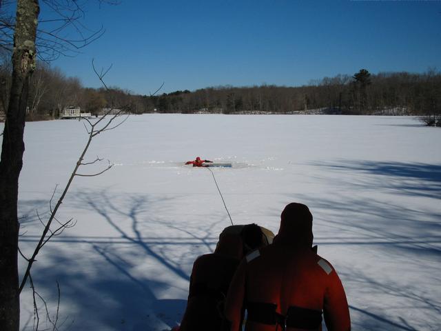 Ice Rescue Drill, Blue Heron Lake - Feb. 2007